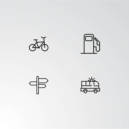 Set of 4 perfect icons for navigation. Vector illustration.のイラスト素材