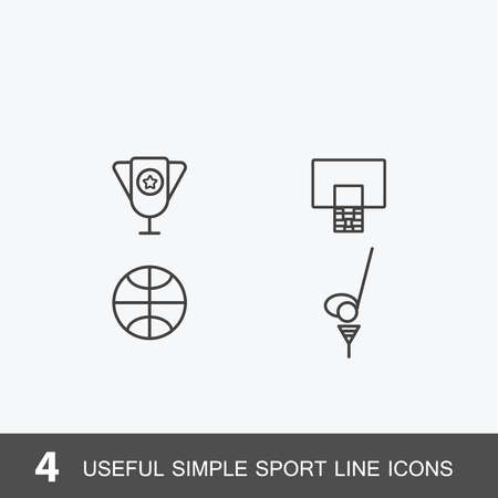 4 useful simple sport icons. Includeのイラスト素材