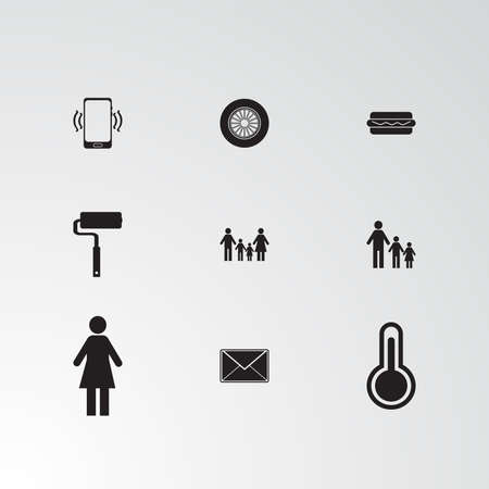 Set of 9 perfect miscellaneous icons. Vector illustration.のイラスト素材