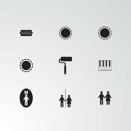 Set of 9 perfect miscellaneous icons. Vector illustration.のイラスト素材