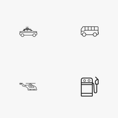4 useful simple transport iconsのイラスト素材