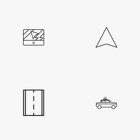 4 useful simple transport iconsのイラスト素材