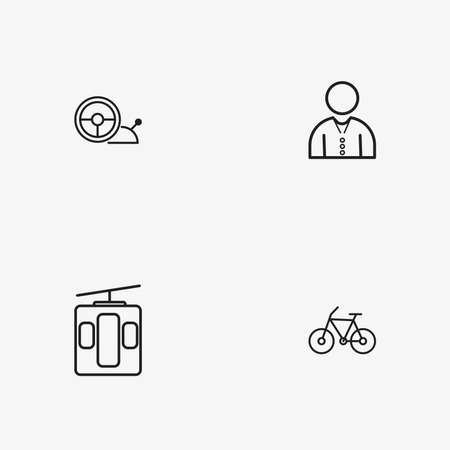 4 useful simple transport iconsのイラスト素材