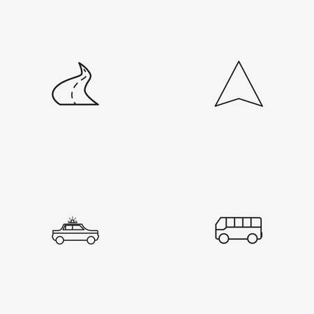 4 useful simple transport iconsのイラスト素材