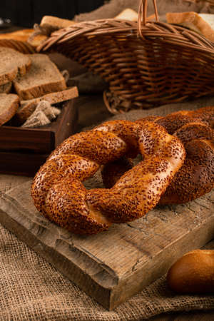 Turkish bagels with slices of bread