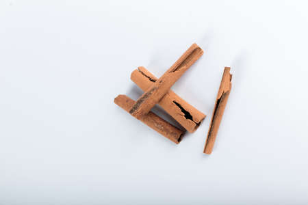 Vietnamese cinnamon isolated on white