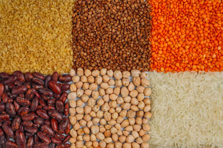 Superfoods, seeds and grains for vegan and vegetarian eating. Clean eatingの写真素材