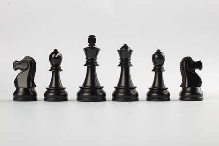 Black powerful figures isolated on white backgroundの写真素材