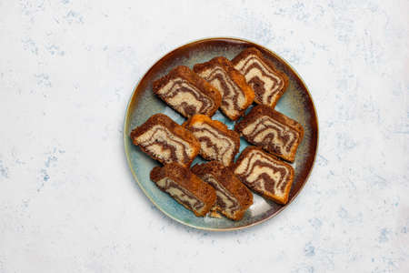 Chocolate,coffee and Vanilla Gluten free Marble Cake, Homemade Pound Cake.