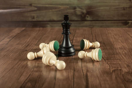 A black queen won, white pawns lost