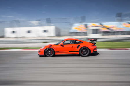 Red color luxury sport carの写真素材