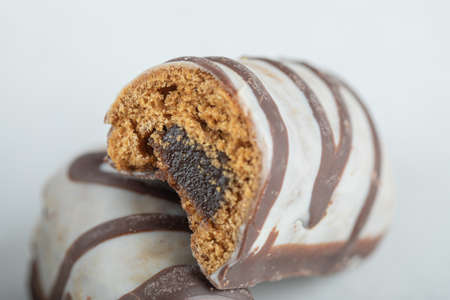 Delicious chocolate bar on a white backgroundの写真素材