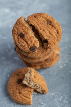 Some of delicious cookies on a gray background. High quality photo
