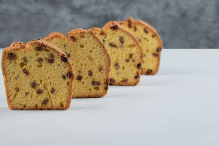 Sultana pie slices isolated on a white background