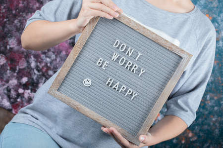 A board of motivational and inspirational quoteの写真素材