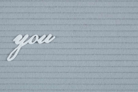 You word embedded on grey background