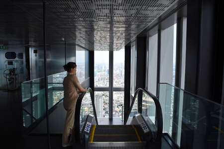 Bangkok, Thailand, 08.20.2019: Indoor 360-Degree Observation Deck with spectacular view of Bangkok...