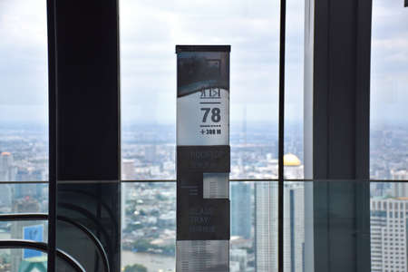 Bangkok, Thailand, 08.20.2019: Indoor 360-Degree Observation Deck with spectacular view of Bangkok...