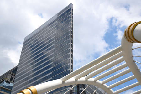 Bangkok,Thailand,08.20.2019: Chong Nonsi Pedestrian Bridge, this Skywalk is an Urban Landmark...
