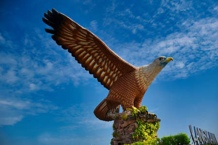 Langkawi, Malaysia 08.12.2019: Eagle Square or Dataran Lang is one of Langkawiâs best known man-made attractions, a large sculpture of a reddish brown eagle as an emblem of the island to take flightのeditorial素材