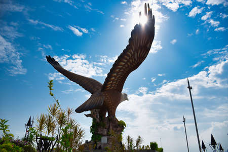 Langkawi, Malaysia 08.12.2019: Eagle Square or Dataran Lang is one of Langkawiâs best known man-made attractions, a large sculpture of a reddish brown eagle as an emblem of the island to take flightのeditorial素材