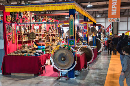 Milano, Italy 12.01.2019: Artigiano in Fiera, a unique fair to buy, see, touch hand-crafted creations, try the best international cuisine from all over the world. Unique, original, the highest qualityのeditorial素材