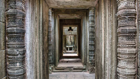 Phimeanakas Temple site among the ancient ruins of Angkor Wat Hindu temple complex in Siem Reap, Cambodia. The largest religious monument in the world.の写真素材