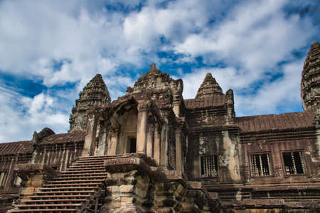 Angkor Wat in Siem Reap,Cambodia is the largest religious monument in the worldの写真素材