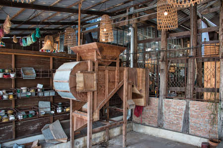 Ko Kret, Thailand 01.04.2020: Interior and exterior of the Rongsi Studio Cafe Restaurant and Homestay at Ko Kret islandのeditorial素材