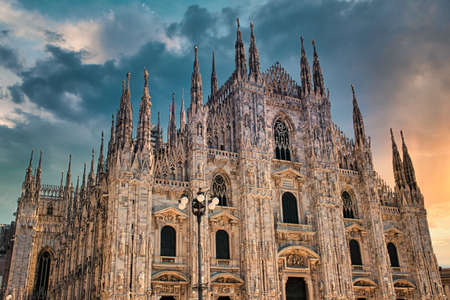 Duomo di Milano (Milan Cathedral) in Italy. Milan Cathedral is the largest church in Italy and the...