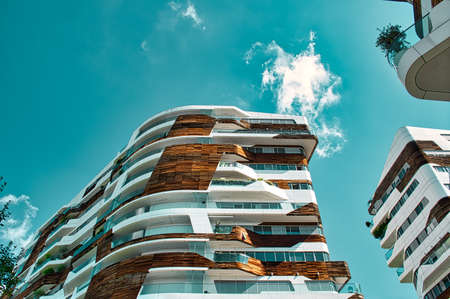 Milan, Italy 08.03.2020: New and modern Hadid residential complex in Citylife district of Milan...