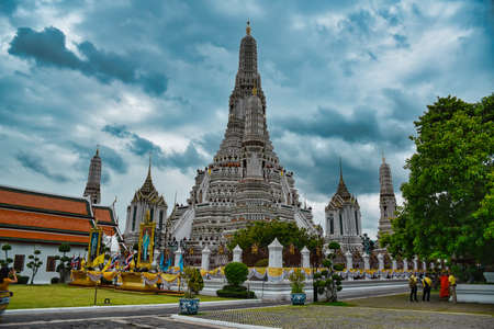 Bangkok, Thailand 08.20.2019 Temple of Dawn, Wat Arun is a buddhist temple and derives its name from the Hindu god Aruna often personified as the radiations of the rising sunのeditorial素材