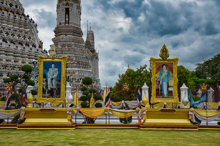 Bangkok, Thailand 08.20.2019 Temple of Dawn, Wat Arun is a buddhist temple and derives its name from the Hindu god Aruna often personified as the radiations of the rising sunのeditorial素材