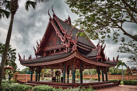 Bangkok, Thailand 04.04.2021 Ancient Siam or Ancient City or Mueang Boran is the world's largest outdoor museum park featuring 116 famous monuments and architectural attractionsのeditorial素材