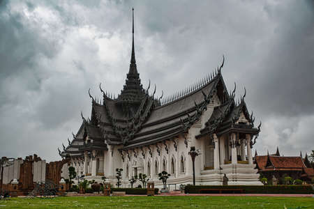 Bangkok, Thailand 04.04.2021 Ancient Siam or Ancient City or Mueang Boran is the world's largest outdoor museum park featuring 116 famous monuments and architectural attractionsのeditorial素材