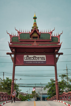 Bangkok, Thailand 04.04.2021 Ancient Siam or Ancient City or Mueang Boran is the world's largest outdoor museum park featuring 116 famous monuments and architectural attractionsのeditorial素材