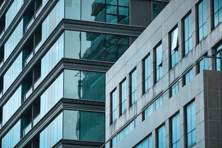 Abstract minimal style reflecting architecture in Bangkokの写真素材