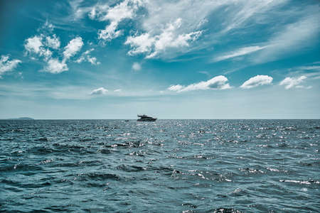 Seascape view of the beautiful Andaman sea around magical island Koh Lipeの写真素材