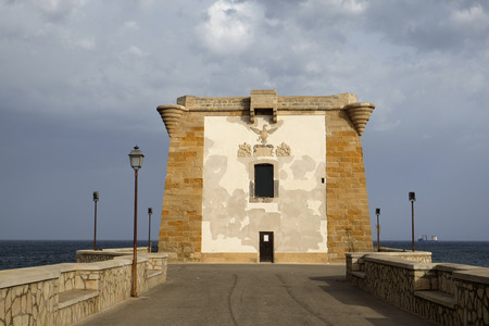 Ligny Tower, an ancient coastal watchtower in Trapani, Sicily. Italy on september 2017のeditorial素材