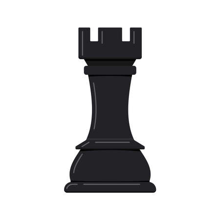 Chess rook piece vector icon isolated on white background.のイラスト素材
