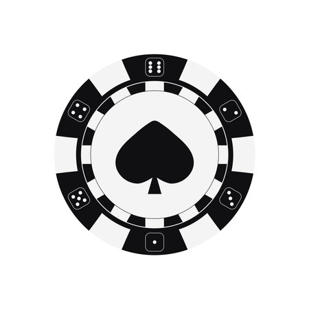 Poker game chip with spades card suit.のイラスト素材