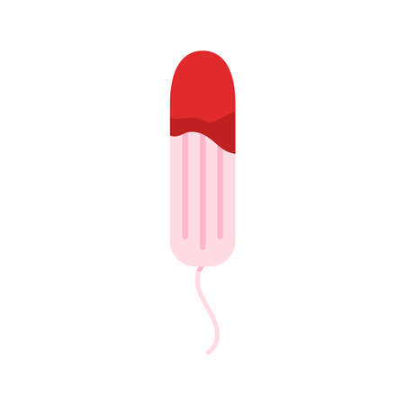 Sanitary woman tampon with menstruation period blood icon.のイラスト素材