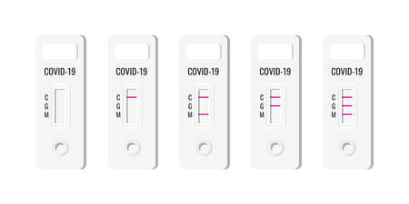 Rapid covid antigen tests result set vector illustration.のイラスト素材