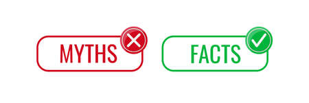 Fact and myth icon vector set isolated on white background.のイラスト素材