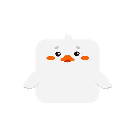 Square farm goose animal face icon isolated on white background.のイラスト素材