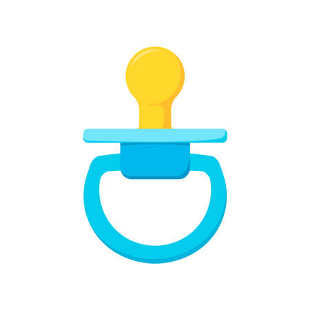 Pacifier baby dummy soother with nipple vector icon isolated on white background.