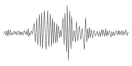 Earthquake seismogram or music voice volume wave vector illustration.のイラスト素材