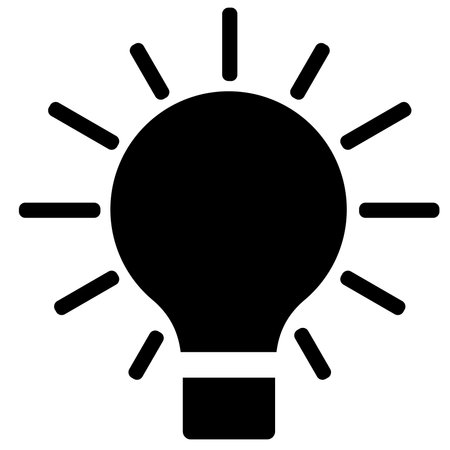 Black light bulb space for text vector icon.のイラスト素材
