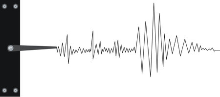 Seismograph earthquake or polygraph test red wave.のイラスト素材