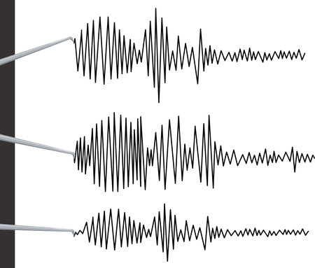 Seismograph earthquake or polygraph test wave illustrationのイラスト素材